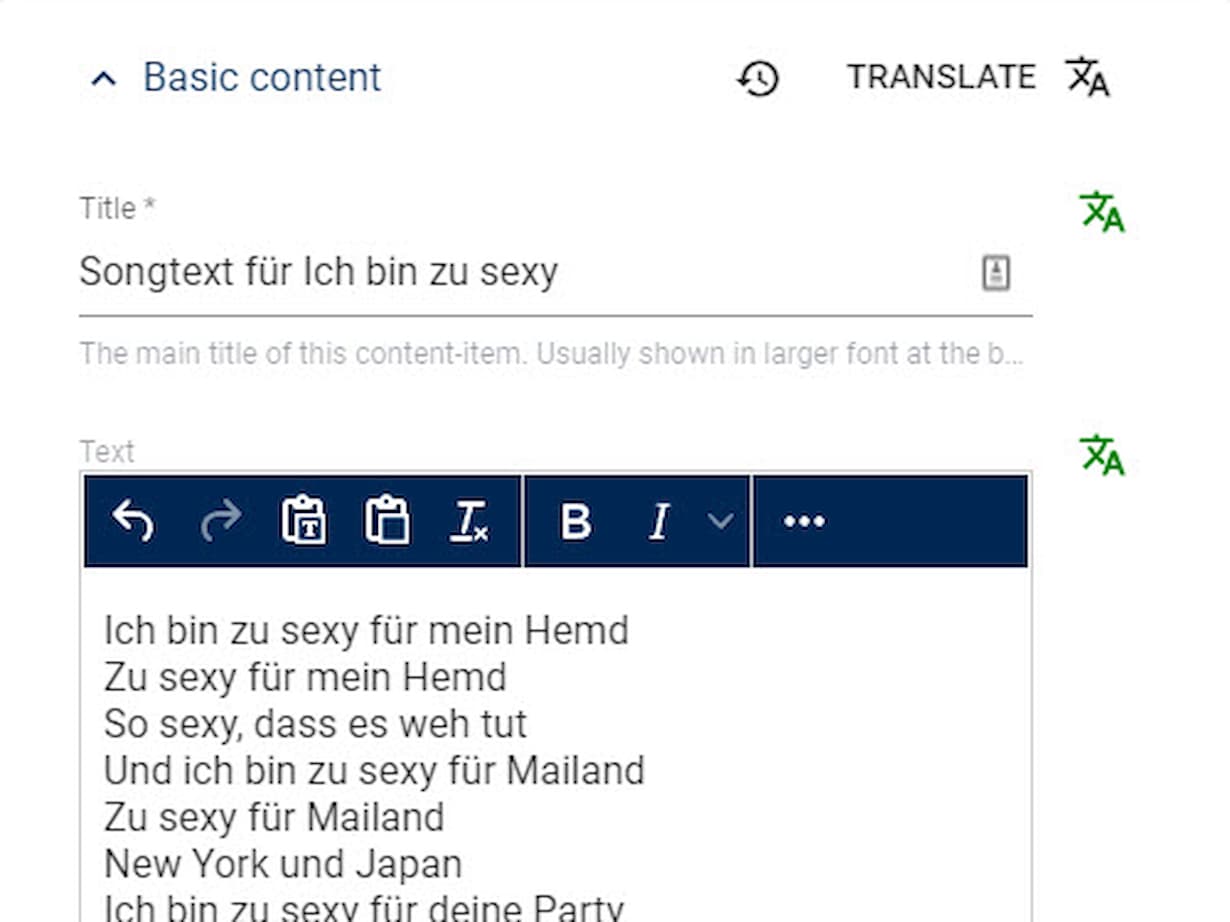 Text übersetzt deutsch