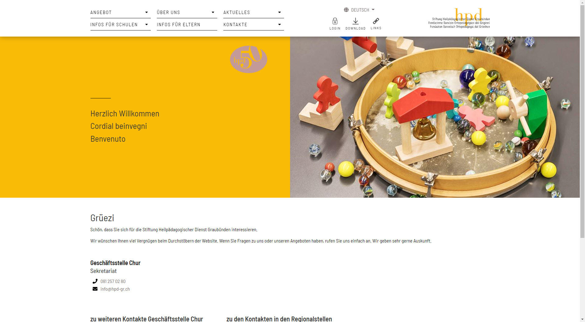 Neues Webdesign für hpd-Graubünden