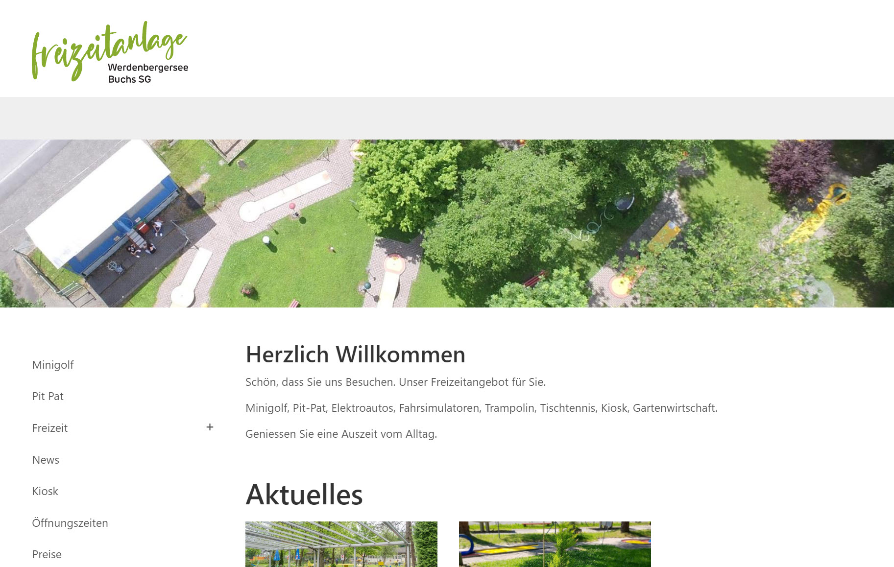Freizeitanlage in Buchs mit neuem Webauftritt