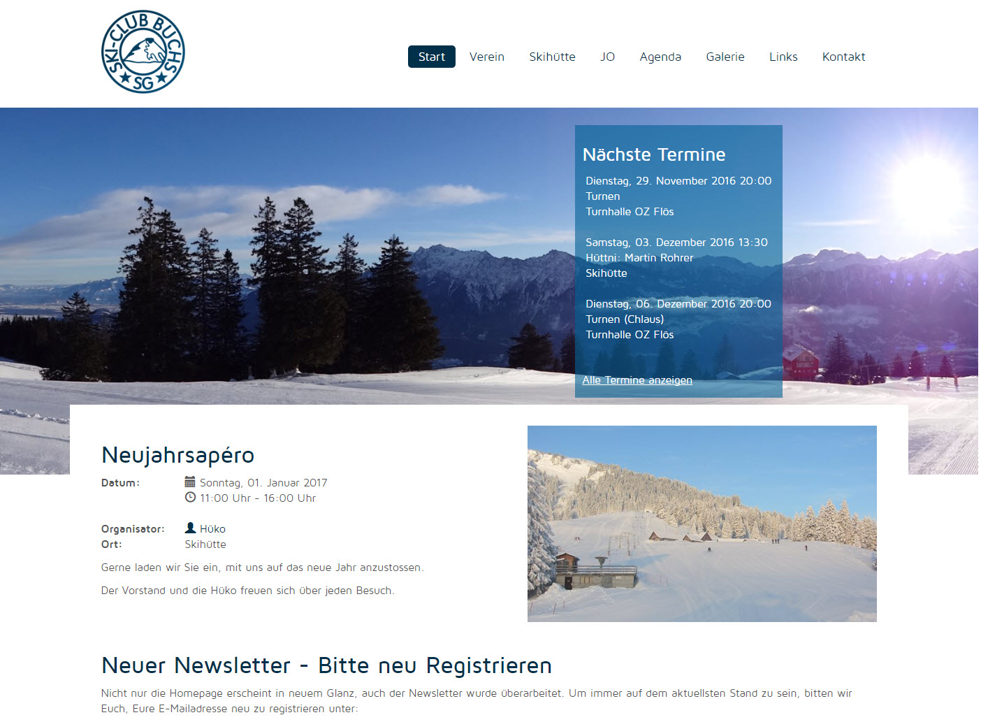 Skiclub Buchs mit neuer Website