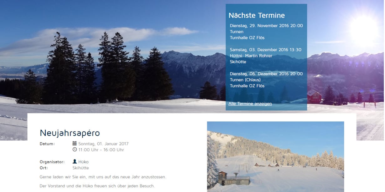 Skiclub Buchs mit neuer Website