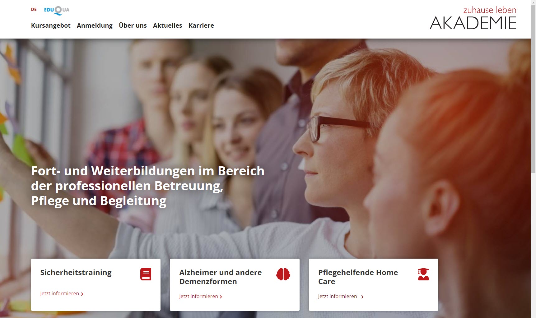 Neue Website für Zuhause leben Akademie
