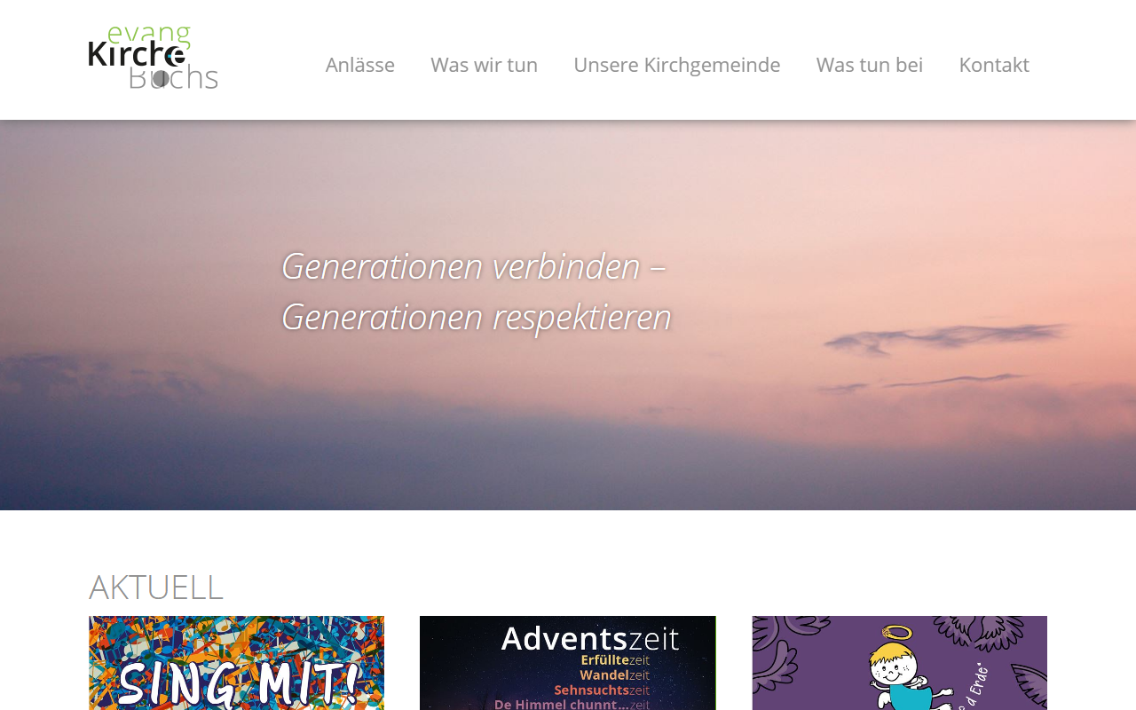 Website mit Veranstaltungskalender