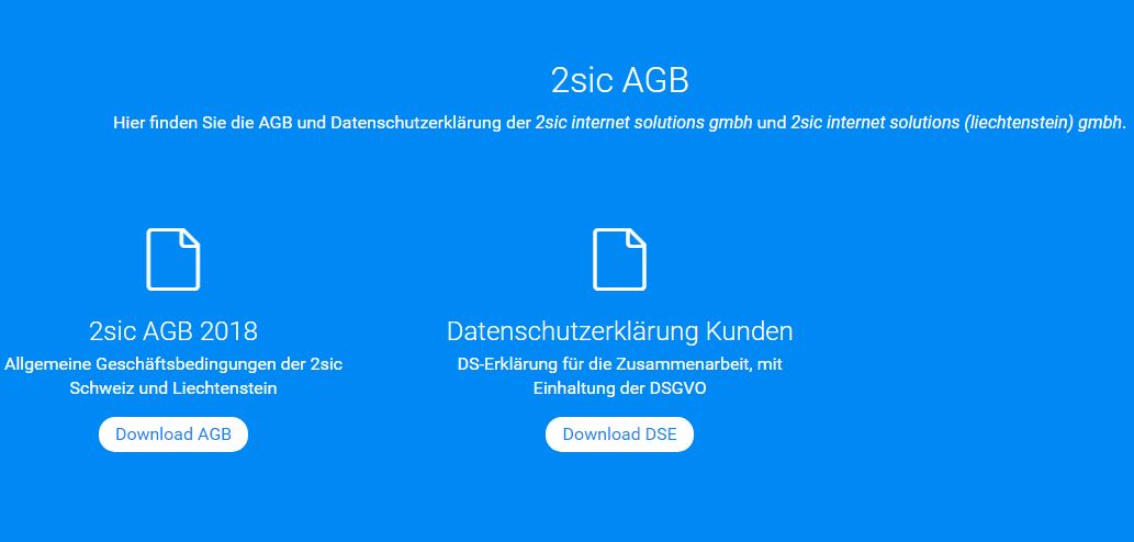 Aktualisierung der 2sic-AGB für die DSGVO (GDPR)