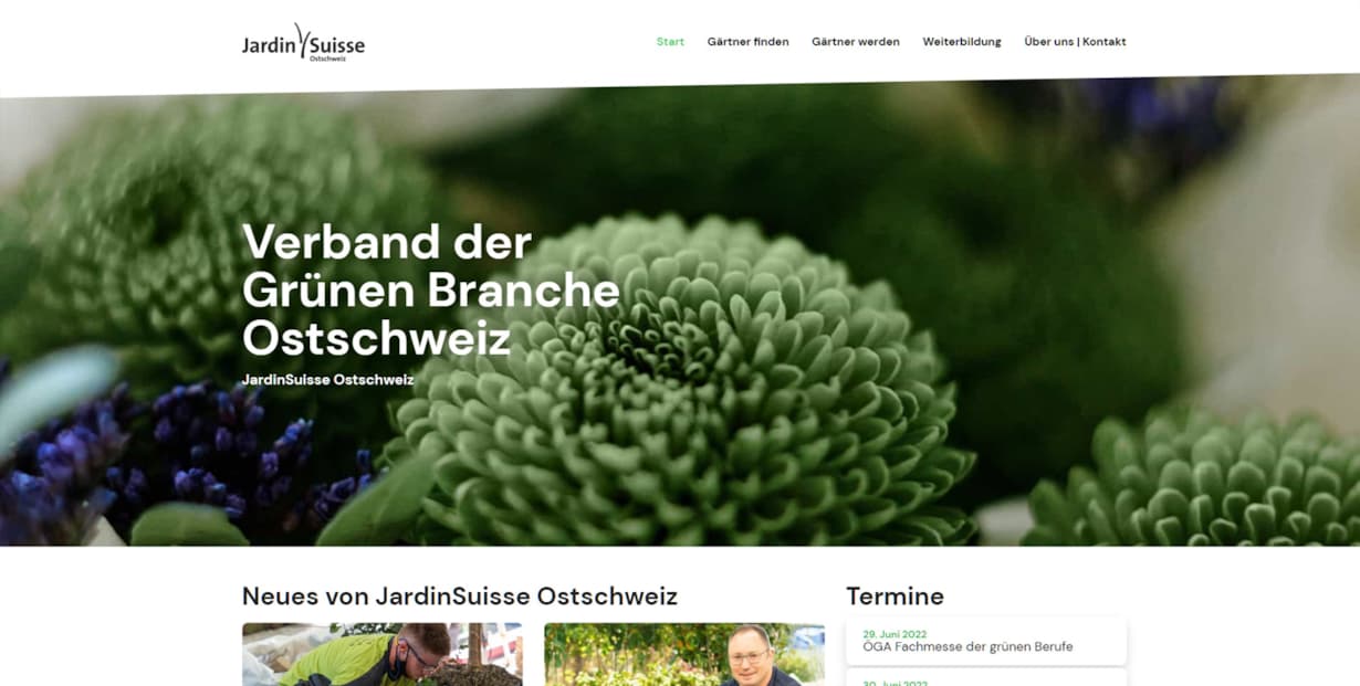 Redesign der Website jardinsuisseost.ch