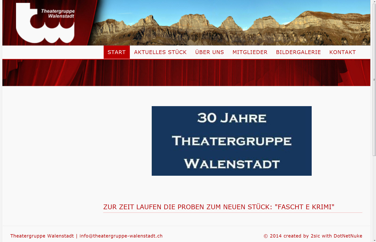 Vereinswebsite für Theatergruppe Walenstadt