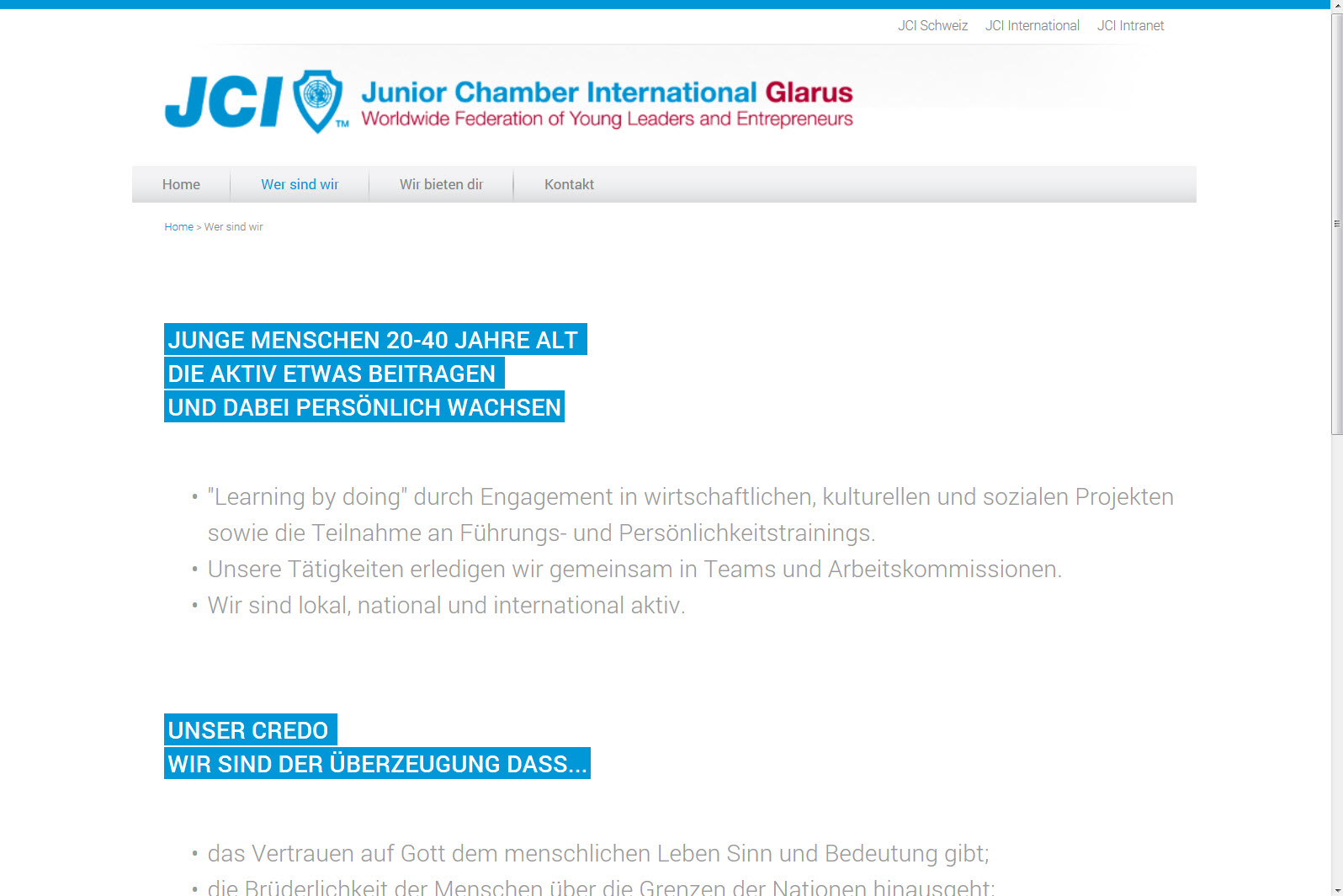 Neu  online: JCI Glarus