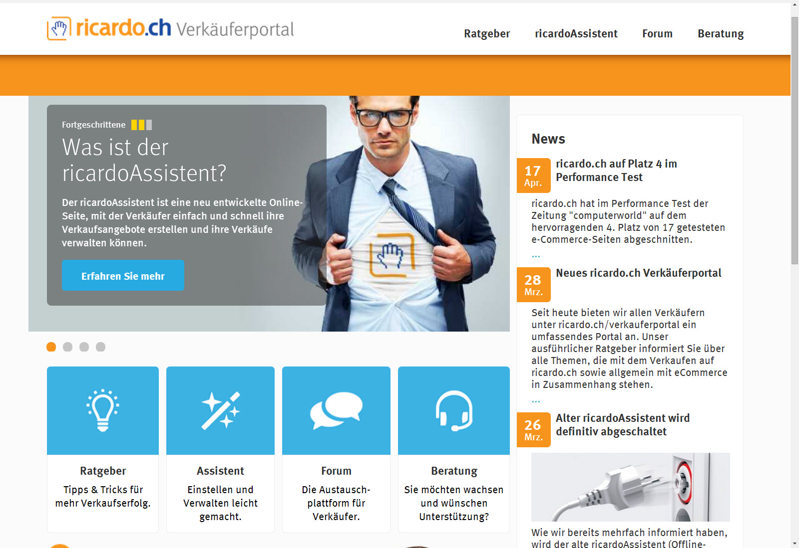 Neu online: Ricardo Verkäuferportal im Responsive Design