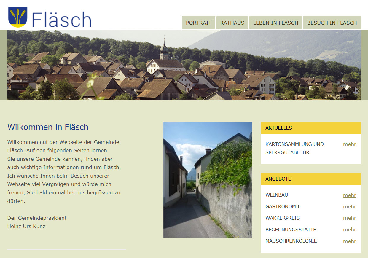 Gemeinde Fläsch mit neuer Website