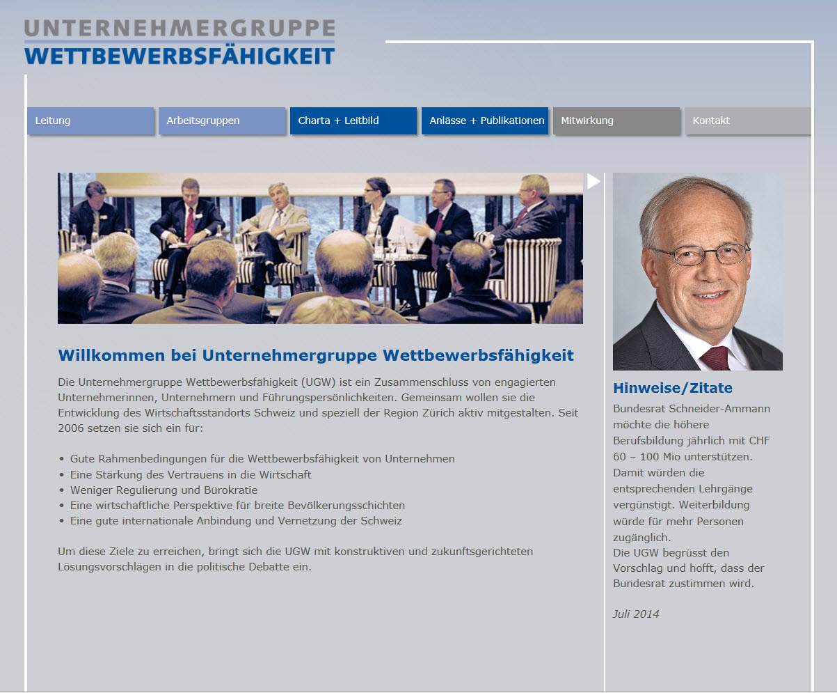 Neue Website für Unternehmergruppe Wettbewerbsfähigkeit
