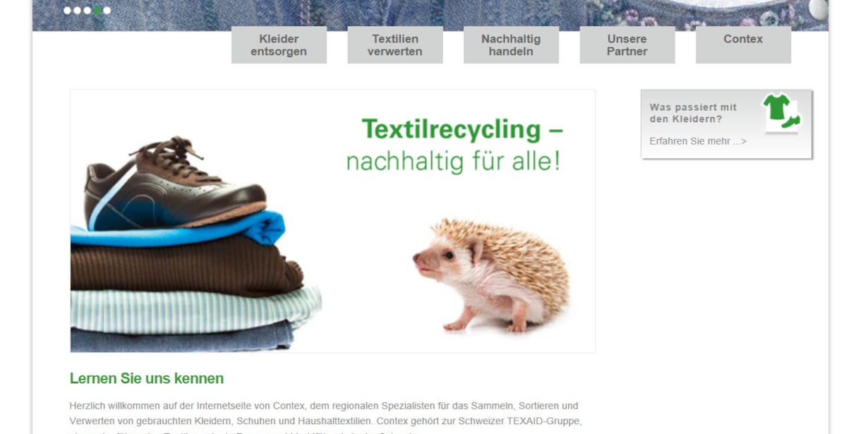 Contex Textilrecycling mit neuer Website