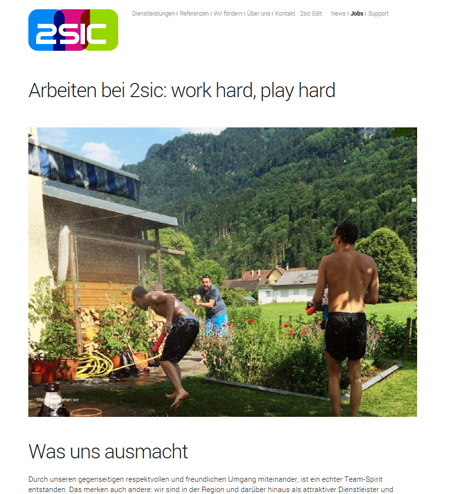 Arbeiten bei 2sic