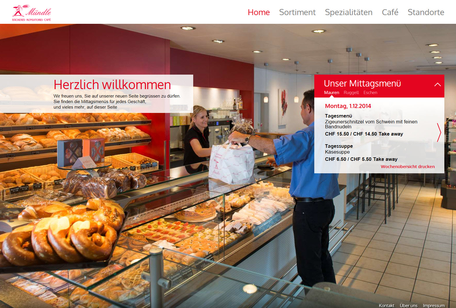 Neue Website mit Mittagstischangebot