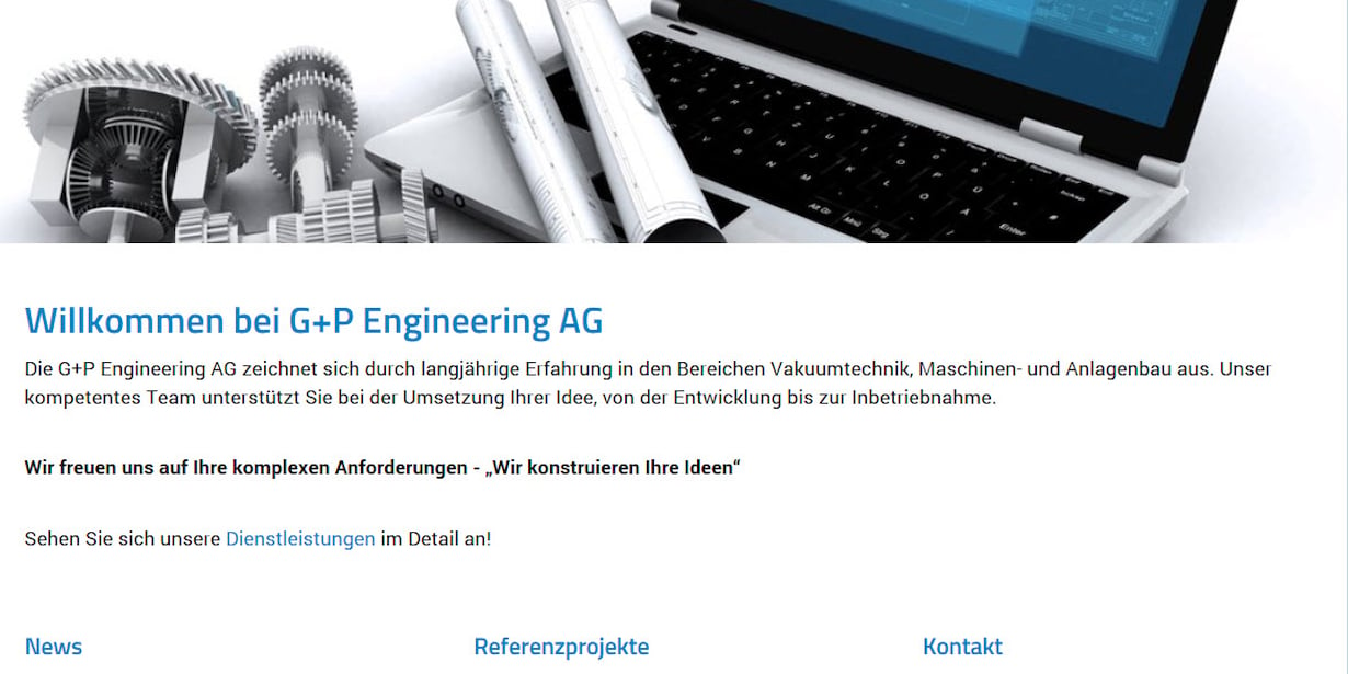 G+P Engineering startet mit neuer Website ins neue Jahr