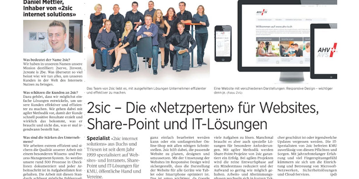 2sic Portrait in der Rheinzeitung