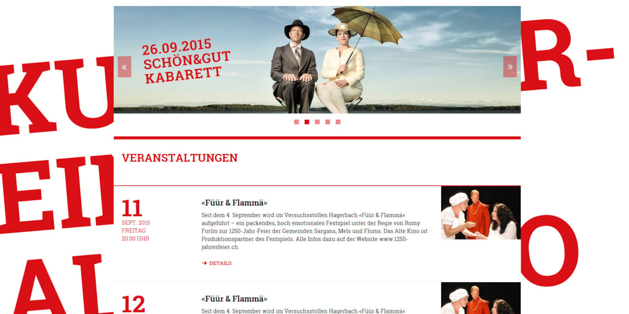 Altes Kino mit neuer Website