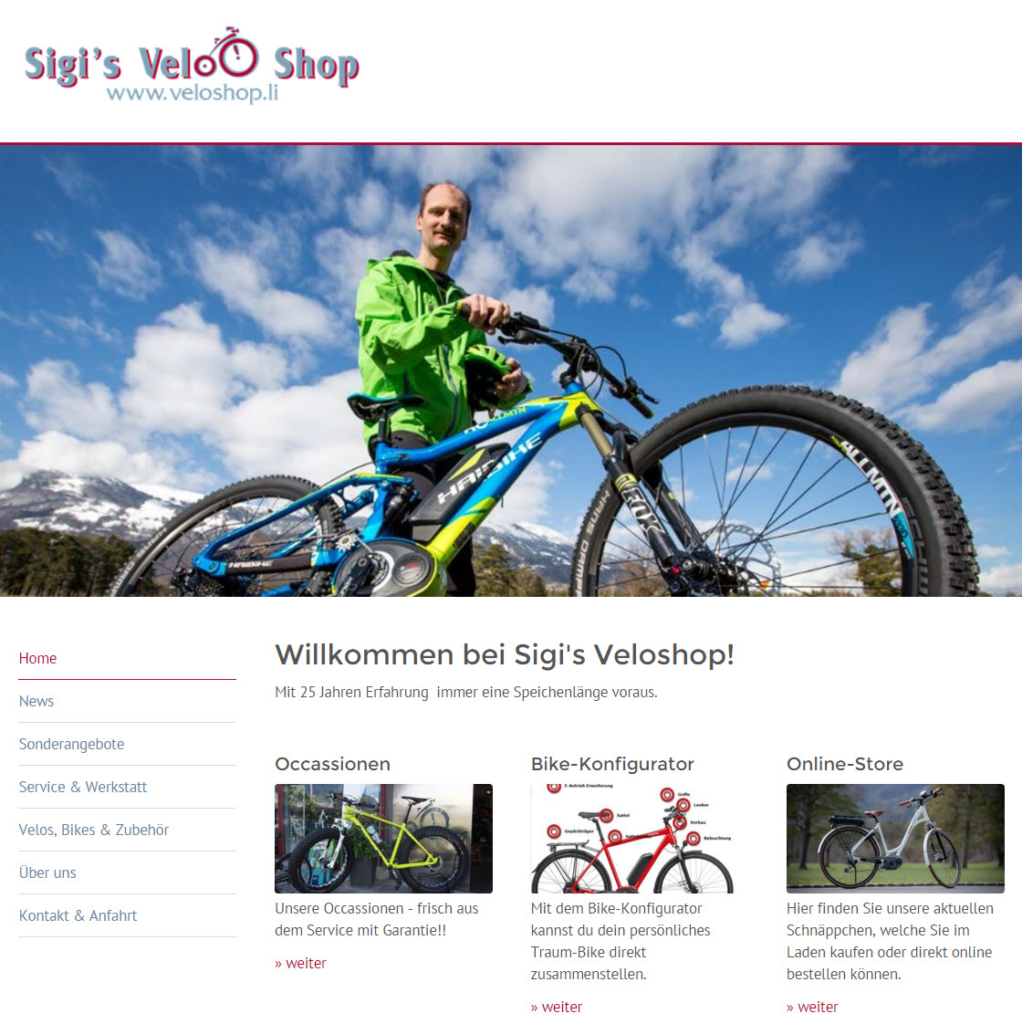 Re-Design für Sigis Veloshop