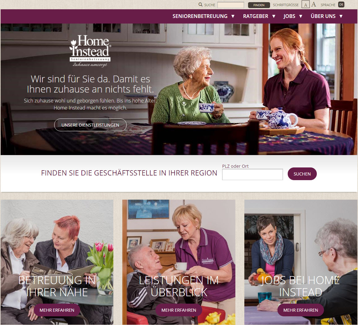 Home Instead mit neuer Website